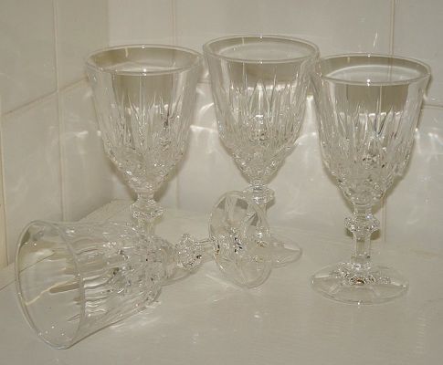 Crystal wine glasses
Set of four,  unknown maker
Keywords: crystal