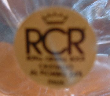 RCR label
RCR - Royal Crystal Rock label on duck decanter.
