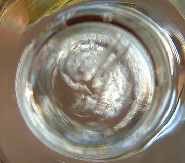 Durobor moulded mark
Unknown moulded mark on base of crystal compote. Now known to be Durobor - the mark is a joined db

Durobor entwined db mark on the foot from the 1990s
