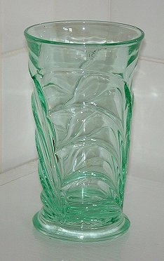 Bagley Osprey vase
Clear green
Keywords: Bagley pressed England