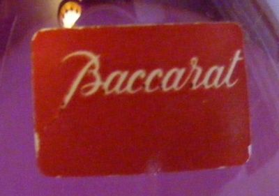 Baccarat paper label
Found on glass egg
