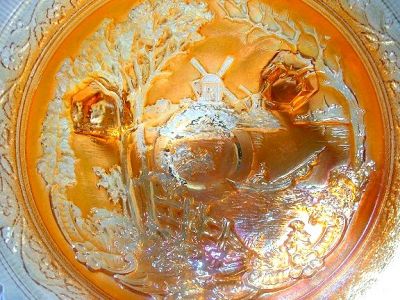 Imperial double dutch carnival bowl - inside detail
Keywords: Imperial pressed carnival USA