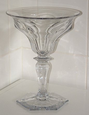 Chippendale Large Footed Compote
One of a pair, both marked Krys-tol. 9" tall, and 7" across the top.
Keywords: Chippendale pressed England