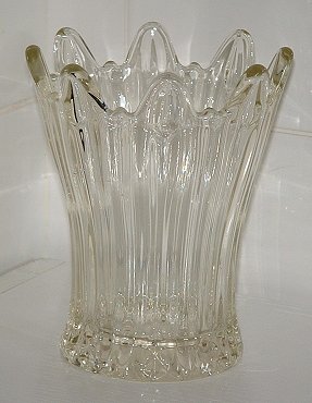 Sowerby 2505 Celery Vase - clear
Large clear  vase by Sowerby by Sowerby in pattern 2505 in celery shape - one of two in my collection.
Keywords: Sowerby pressed England