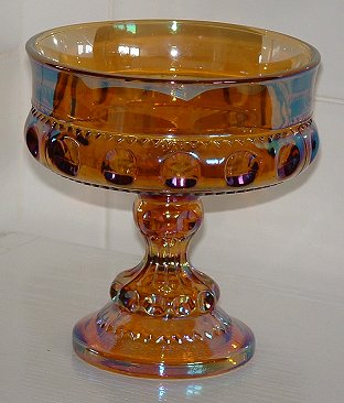 Indiana Kings Crown pattern 5" wedding bowl in Carnival Glass
Keywords: USA carnival pressed