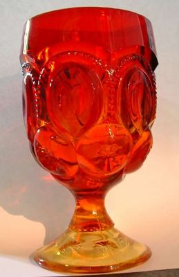 Moon & Star amberina goblet
