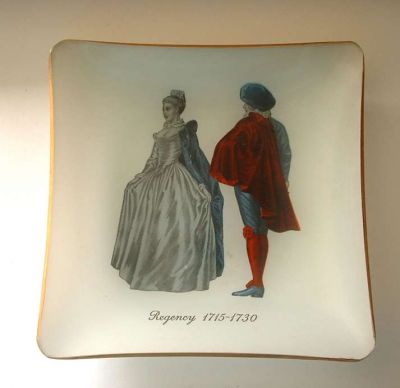 Chance Fashion Through The Ages plate (one of a set of six)
Keywords: Chance England slumped Fiestaware