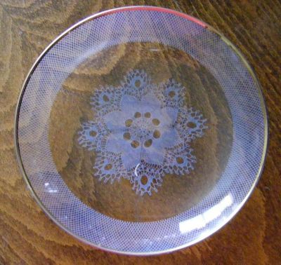 Unknown maker lace pattern plate 
Not Chance
Keywords: slumped