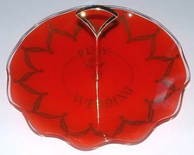 Chance Ruby Wedding cakestand
Possibly Fiesta Glass
Keywords: Chance Slumped England
