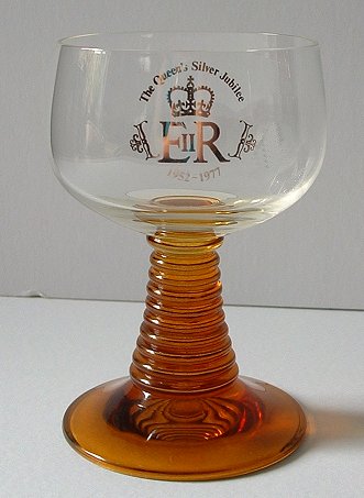 Queen Elizabeth II silver jubilee wine roemer
